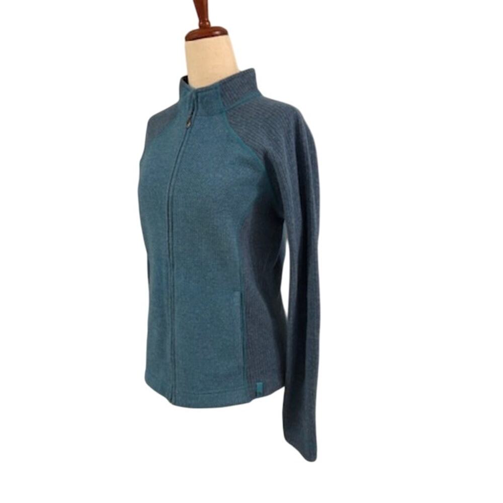 Mountain Hardwear Full Zip Fleece Jacket Women’s Medium Blue Outdoor Hiking - Picture 2 of 12